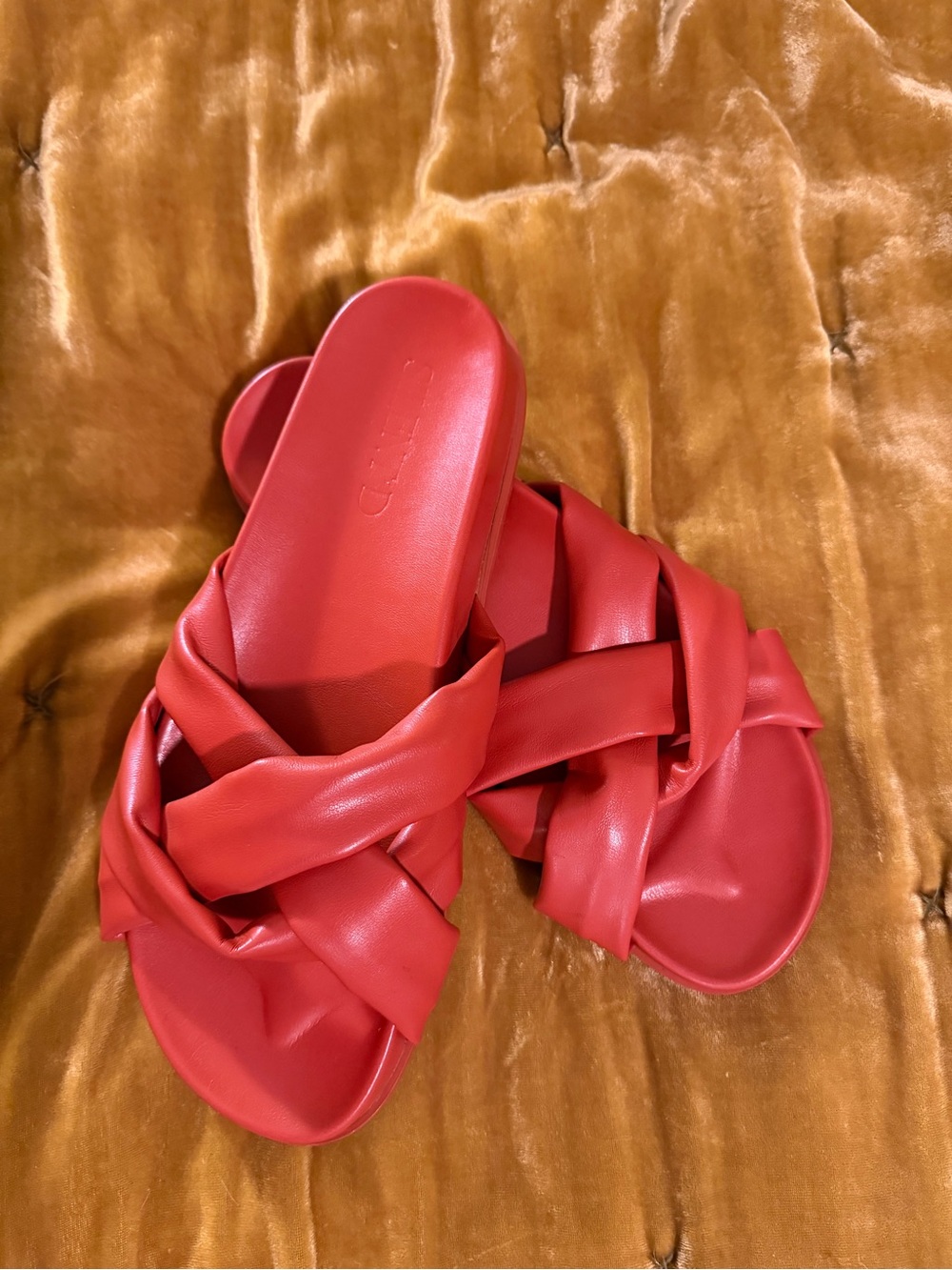 Silent D burnt orange Knotted Slide Sandals